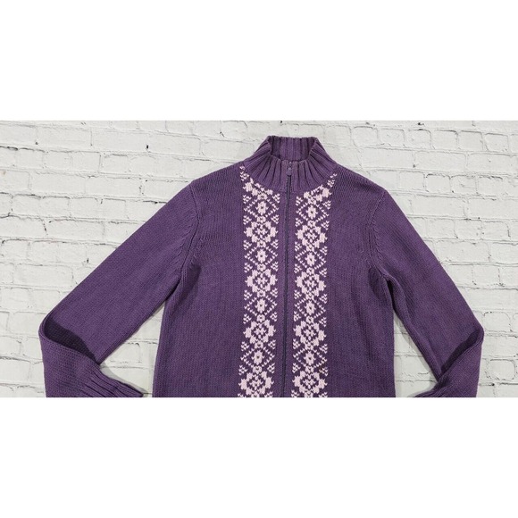 Vintage Calvin Klein Sweater Jacket Full Zip Purple WOMENS SIZE XL - Picture 2 of 6